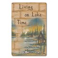 Penny Lane Penny Lane LANE225 12 x 18 in. Living On Lake Time Satin Metal Sign LANE225